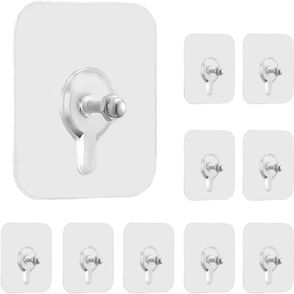 Pack of 10pcs Transparent Kitchen Bathroom Screw Hook Hanger