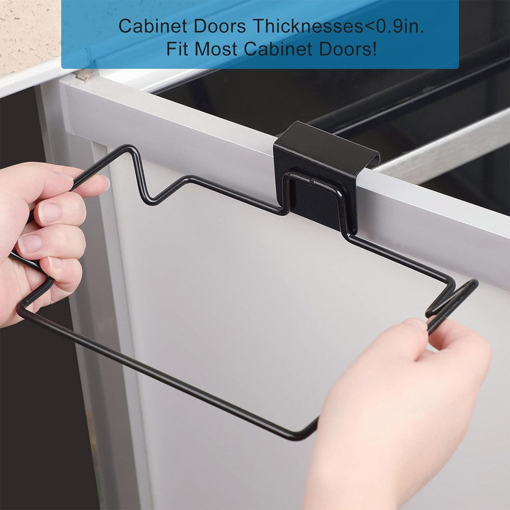 Kitchen Cabinet Door Metal Garbage Trash Bag Holder,