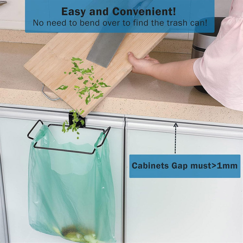 Kitchen Cabinet Door Metal Garbage Trash Bag Holder,