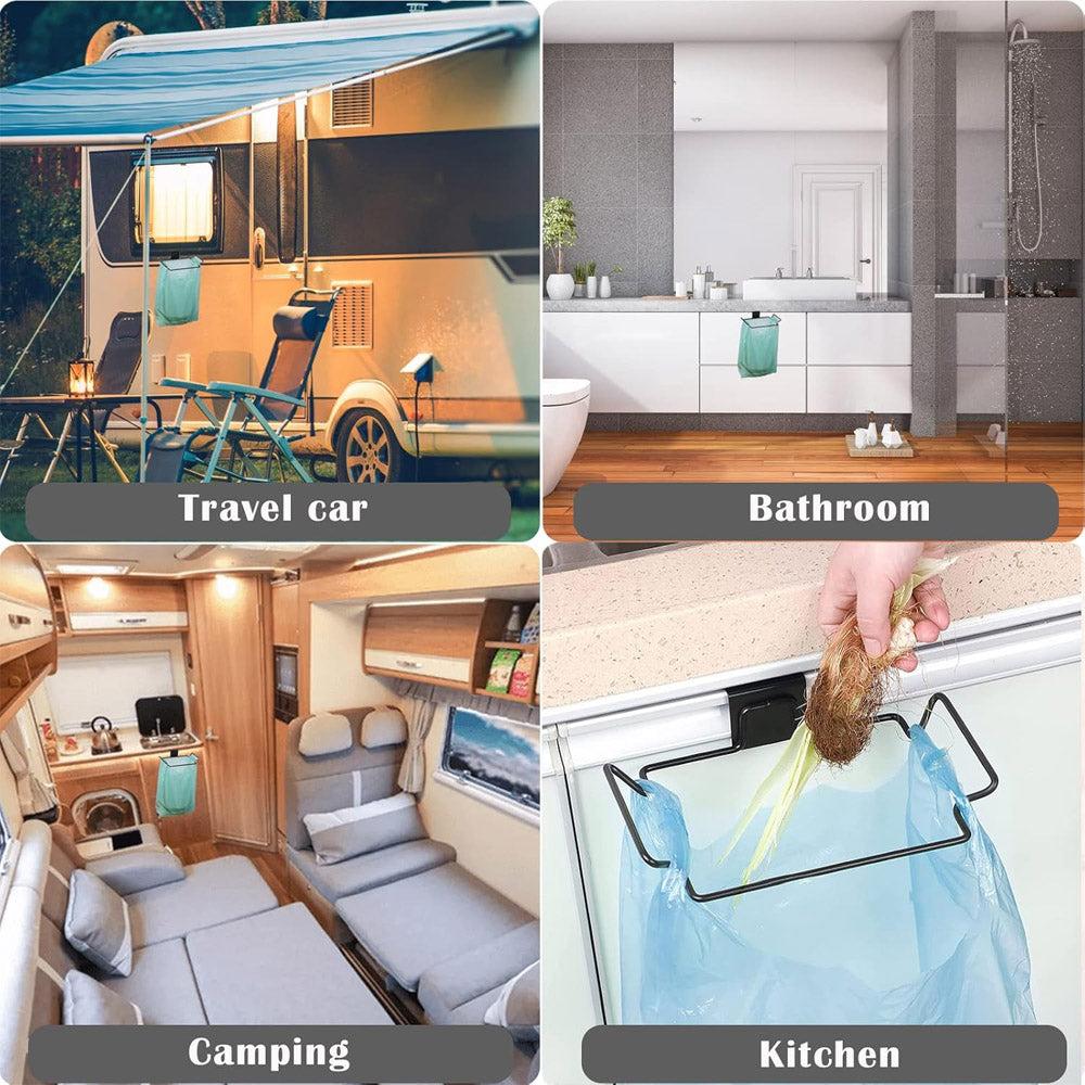 Kitchen Cabinet Door Metal Garbage Trash Bag Holder,
