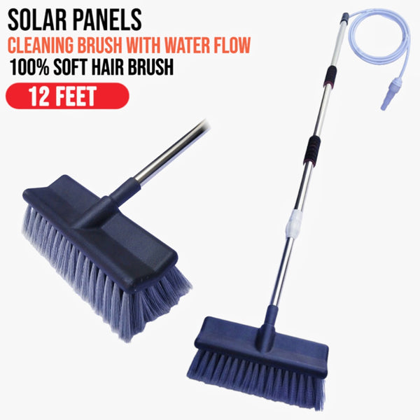 2 Feet Solar Panel / Window / Glass Telescopic Wash Brush With Water Switch
