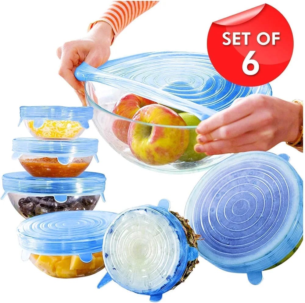 Silicone Lid Spill Stopper Cover 6pcs/set