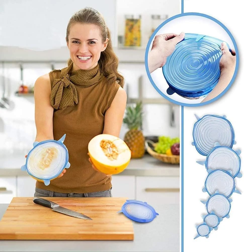 Silicone Lid Spill Stopper Cover 6pcs/set
