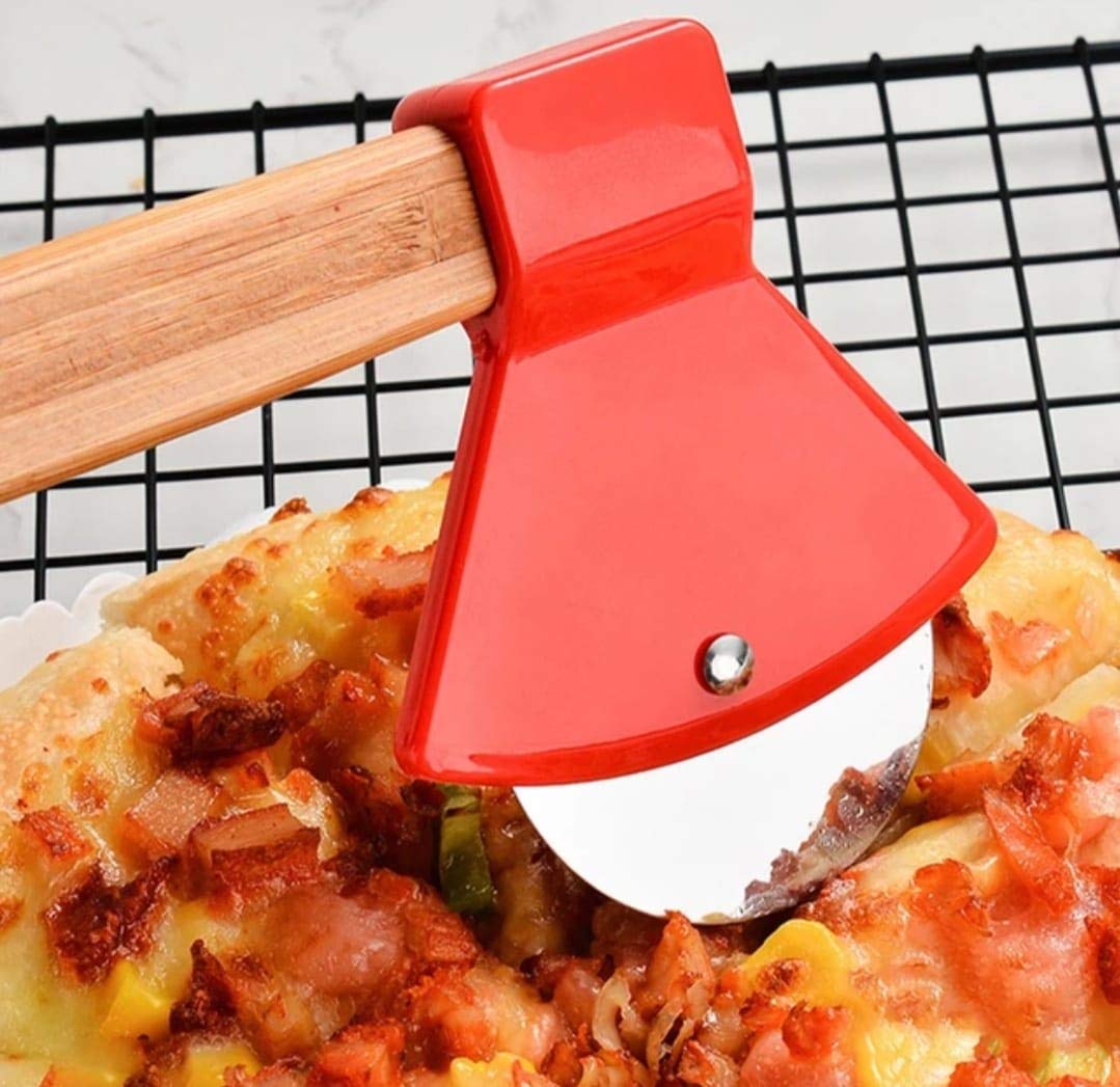 Bamboo Handle Pizza Rolling Cutter Steel