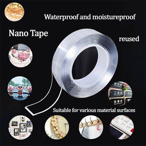 Nano tape (Double sided Washable silicon Transparent tape)