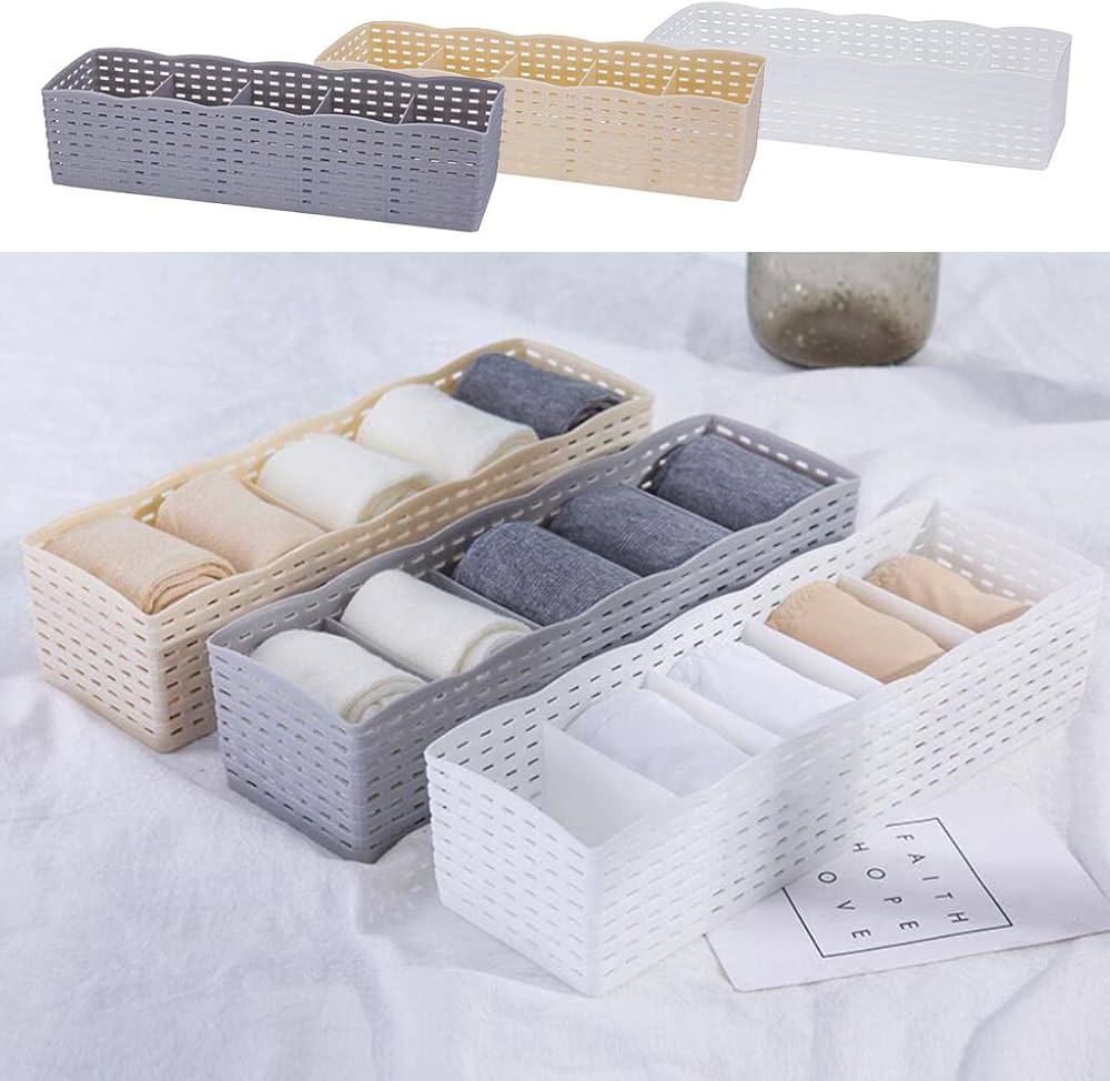 Socks Organizer 5 Grid Storage Basket
