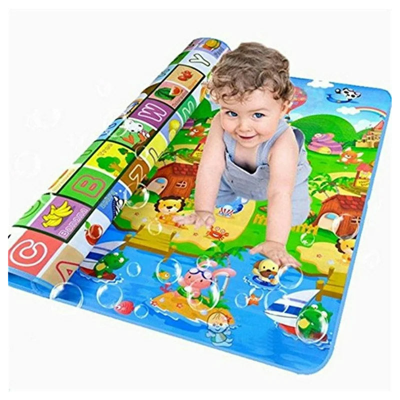 double Sided Water-proof Foldable Baby Crawling Floor Play Mat| Small | Foldable | Waterproof | Size 24 x 18 inches
