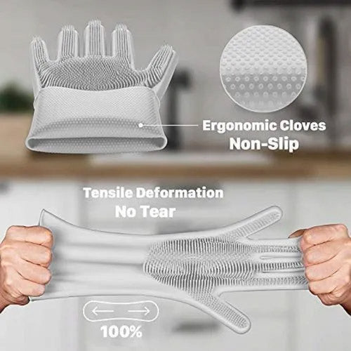 Dish Washing Magic Reusable Silicone Gloves