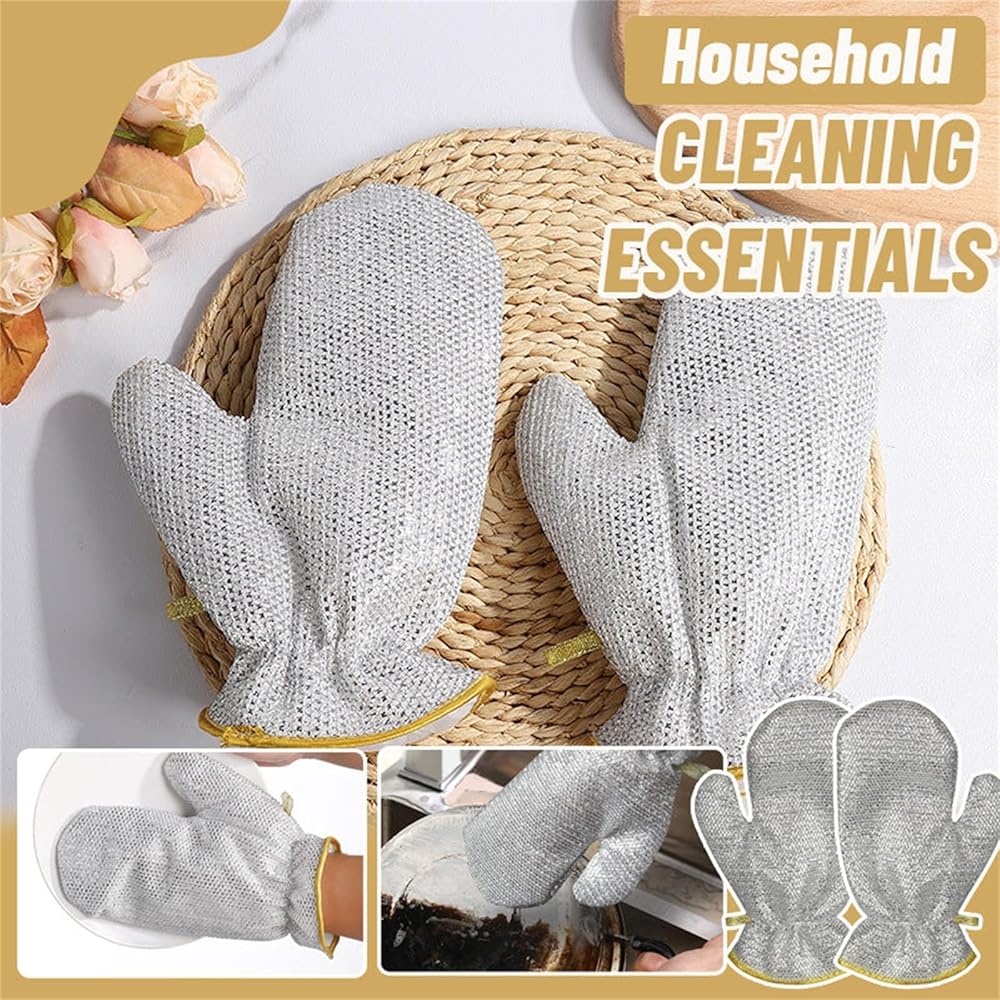 1 Pair (2 Pcs) Wire Dishwashing Gloves