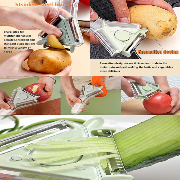3 in 1 Vegetable Peeler, Multifunctional Fruit Peelers with 3 Blades Stainless