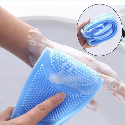 Silicone Back Scrubber Soft Body Wash Bath Brush Shower Belt