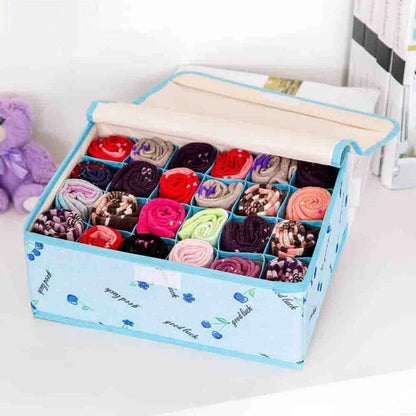 24 Pocket Socks Organizer Box With Lid