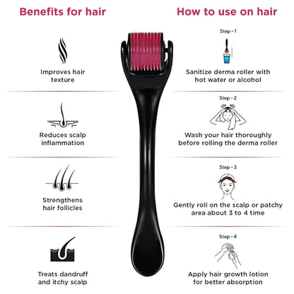 Derma Roller 0.5mm Hair & Skin System
