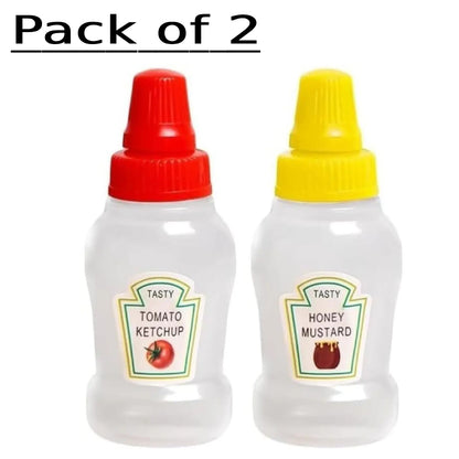 Pack of 2- Squeeze Bottles – Tomato Ketchup & Honey Mustard Sauce Bottles