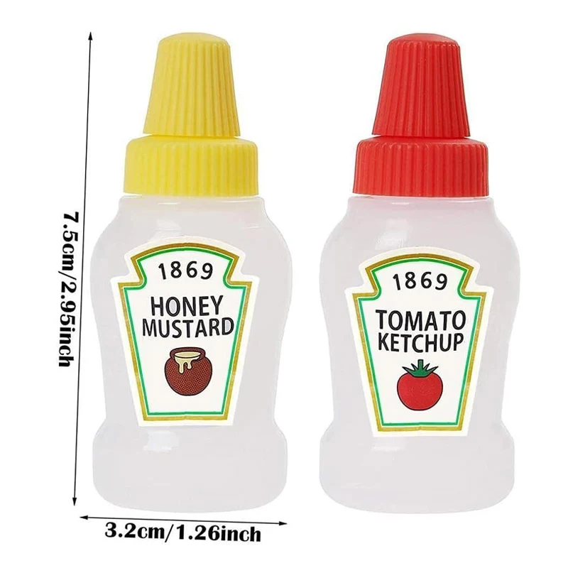 Pack of 2- Squeeze Bottles – Tomato Ketchup & Honey Mustard Sauce Bottles