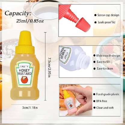 Pack of 2- Squeeze Bottles – Tomato Ketchup & Honey Mustard Sauce Bottles