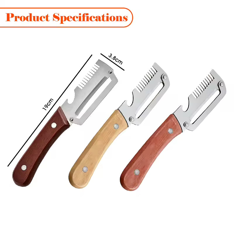 Multifunctional 3-in-1 Stainless Steel Peeler Durable Kitchen Peeling Tool