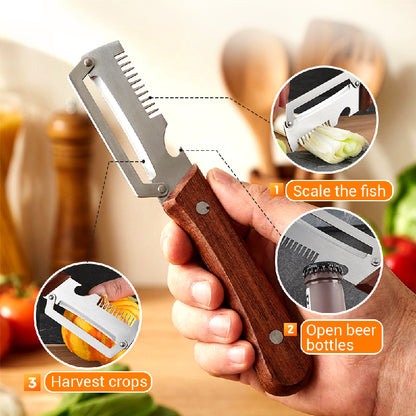 Multifunctional 3-in-1 Stainless Steel Peeler Durable Kitchen Peeling Tool