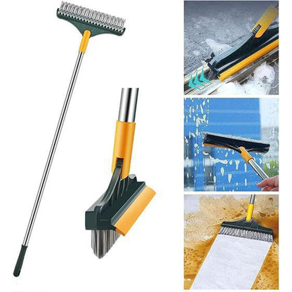 Multi-Function Cleaning Brush with Wiper| Double Sided Scrubber Brush with Long Handle Viper Brush