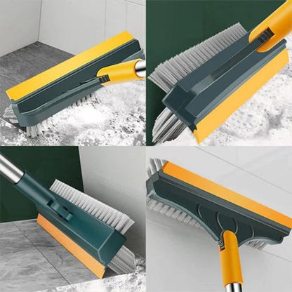 Multi-Function Cleaning Brush with Wiper| Double Sided Scrubber Brush with Long Handle Viper Brush