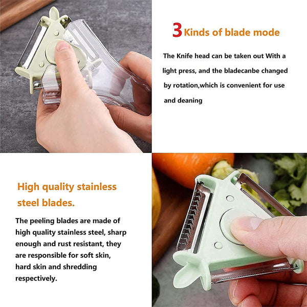 3 in 1 Vegetable Peeler, Multifunctional Fruit Peelers with 3 Blades Stainless