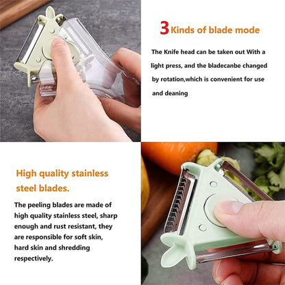 3 in 1 Vegetable Peeler, Multifunctional Fruit Peelers with 3 Blades Stainless
