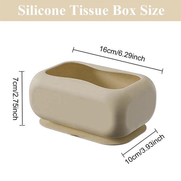 Silicone Tissue Holder with Suction Cup – Foldable, Punch-Free Napkin Box for Bathroom & Kitchen