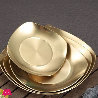 Stainless Steel Square Serving Plate Gold Finish Sauce Dipping Dish