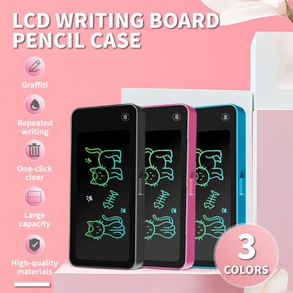 LCD Writing Tablet Pencil Box for Kids – Drawing Board Case with Erase Button & Storage
