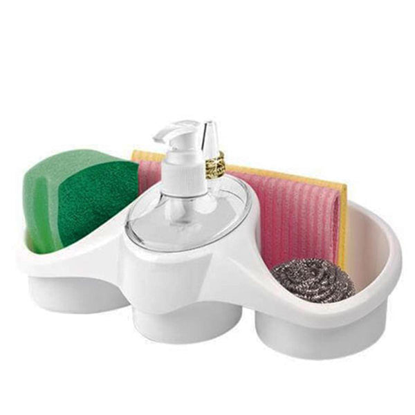 3 In 1 Soap Dispenser And Sponge Holder Soap Pump Kitchen Organizer