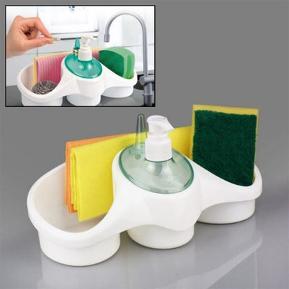 3 In 1 Soap Dispenser And Sponge Holder Soap Pump Kitchen Organizer