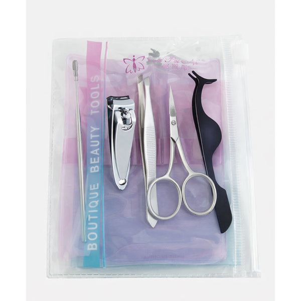 5-in-1 Professional Beauty Grooming Kit | Nail Clipper, Scissors, Tweezers, Eyebrow Razor & Eyelash Tool