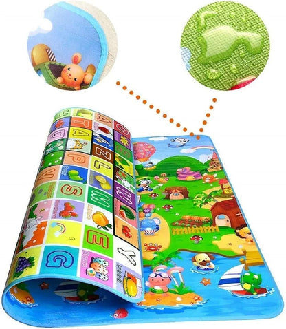 double Sided Water-proof Foldable Baby Crawling Floor Play Mat| Small | Foldable | Waterproof | Size 24 x 18 inches
