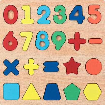 Colorful Alphabet Number Wooden Puzzles Toy for Kids
