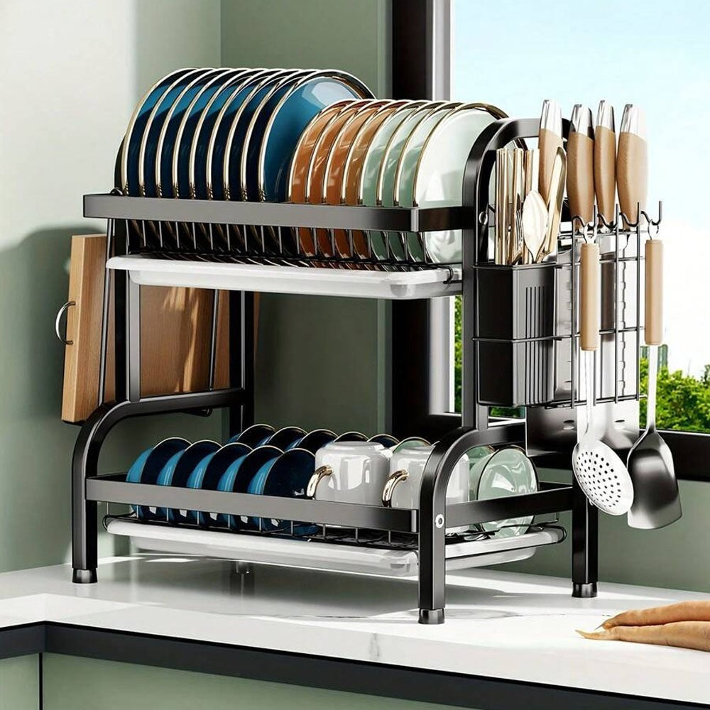 2-Tier Stainless Steel Dish Drying Rack
