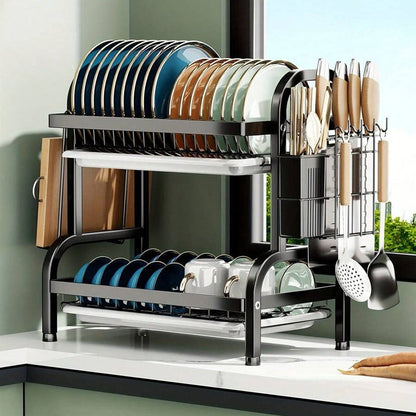 2-Tier Stainless Steel Dish Drying Rack