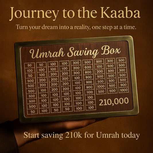 Umrah Saving Box - Wooden Umrah Saving Box - 280 Days Savings Plan